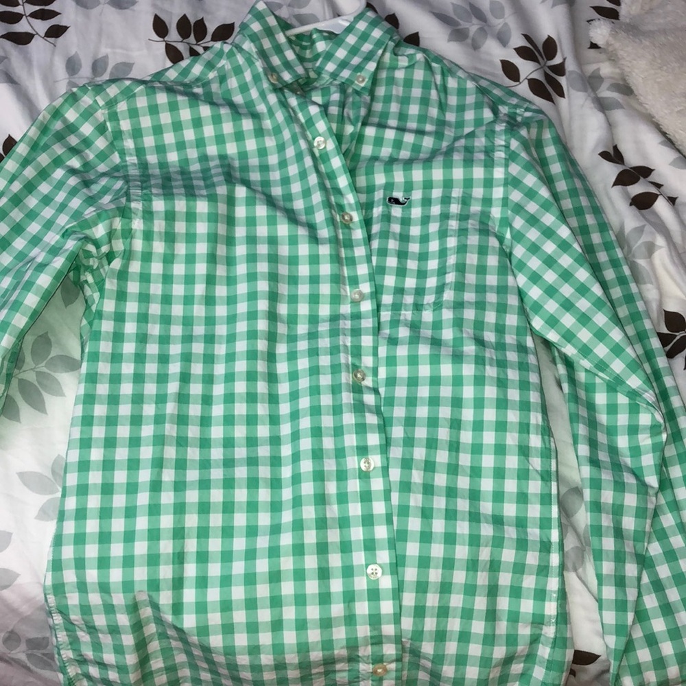 Green vineyard vines button down mens Small